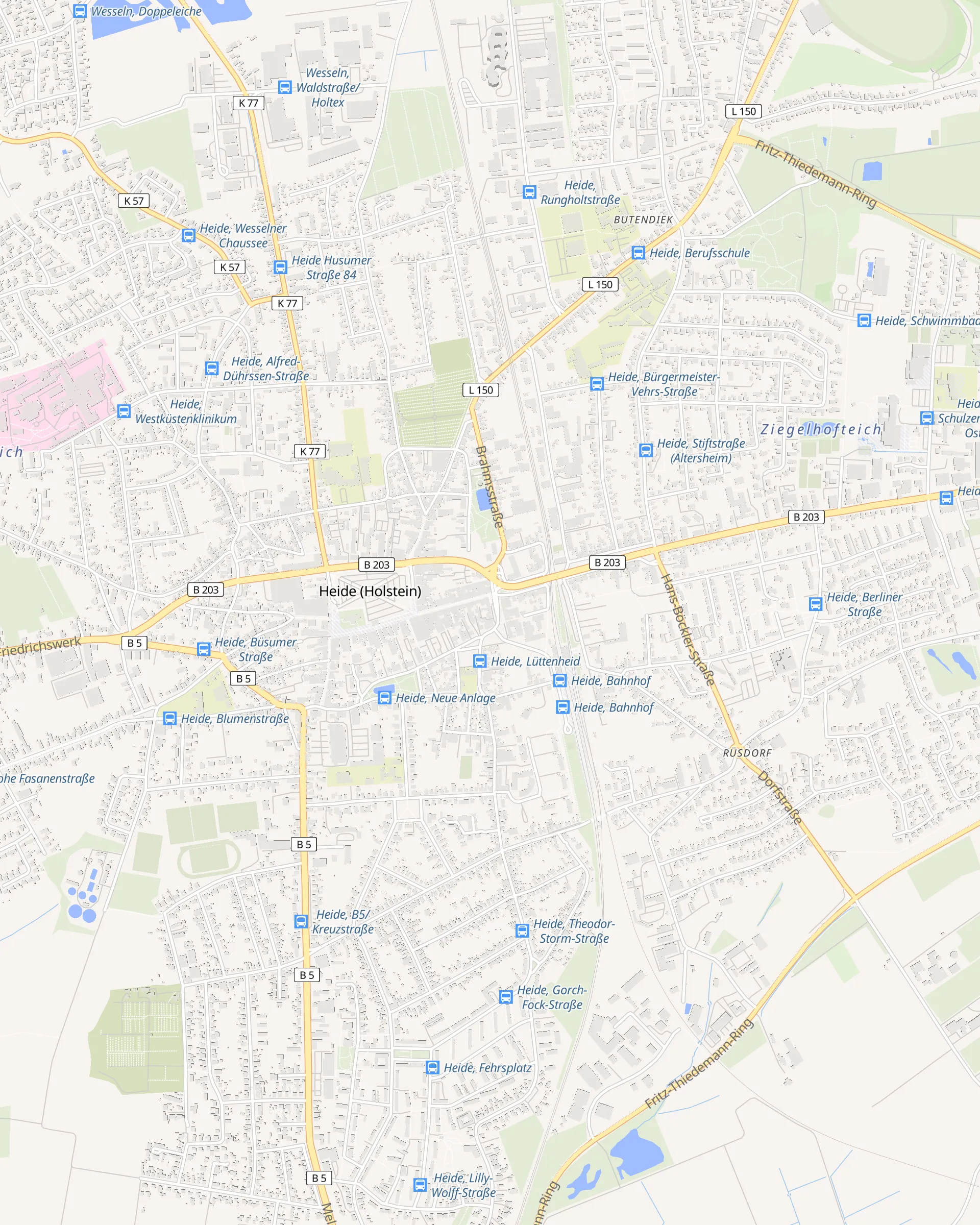 Karte: Standort der Nails Lounge Heide am Wulf-Isebrand-Platz 4 in 25746 Heide